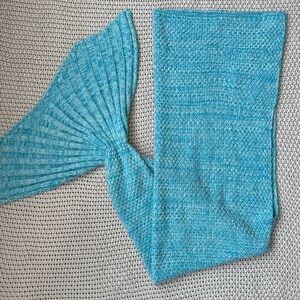 Crochet mermaid tail blanket teal